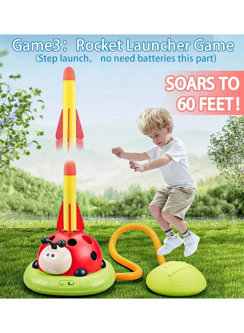 Slant 3-in-1 Sports Entertainment Set for Kids Indoor/Outdoor Sports Toy Automatic Soaring Rocket Ladybug Exercise - Image 4
